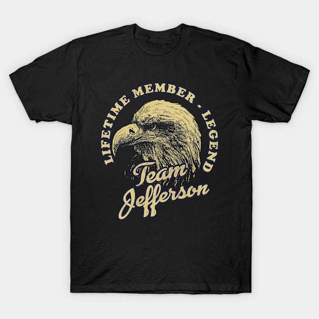 Jefferson Name - Lifetime Member Legend - Eagle T-Shirt by Stacy Peters Art